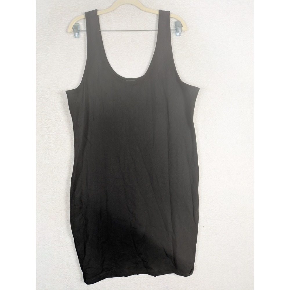 Forever 21 Tank Dress Women's 3X Black Sleeveless Scoop Neck Stretch Knee Length